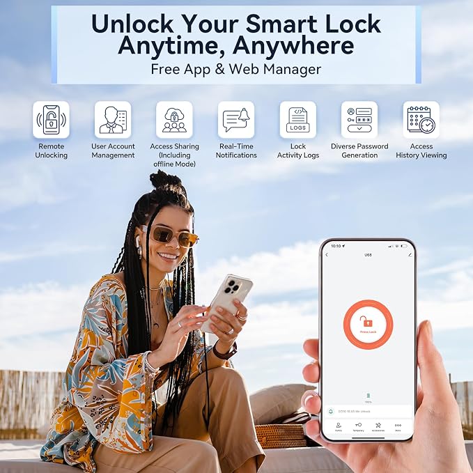 Ulecoce Fingerprint Keypad Deadbolt - Image 7