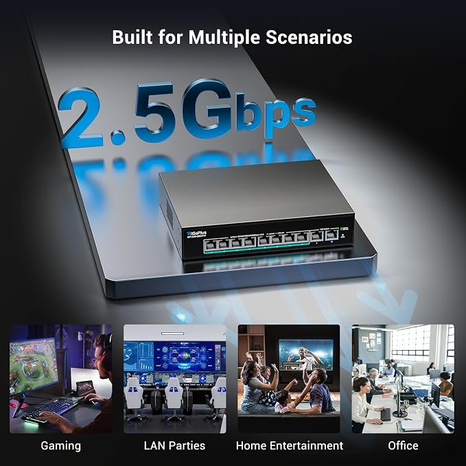 10-Port 10Gb Unmanaged PoE Ethernet Switch - Image 4