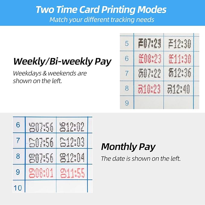 TooCust Time Clock Bundle with 200 Time Cards, 4 Ink Ribbons, 2 Ten-Slot Time - Image 4