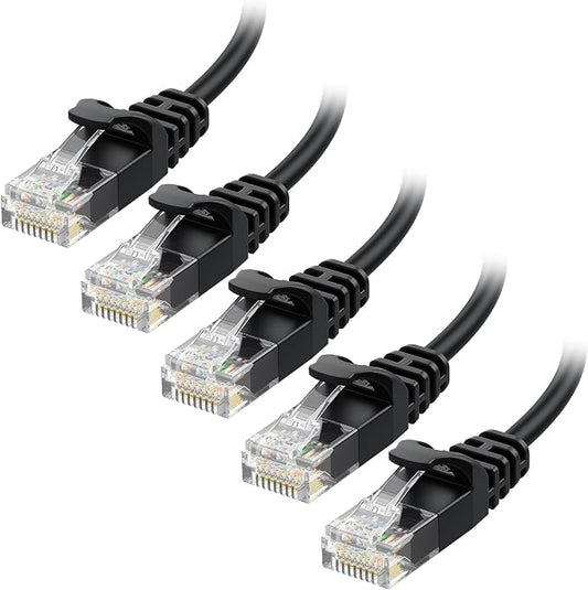Cable Matters 10Gbps 5-Pack Snagless Short Cat 6 Ethernet Cable - 1ft by CableMatters