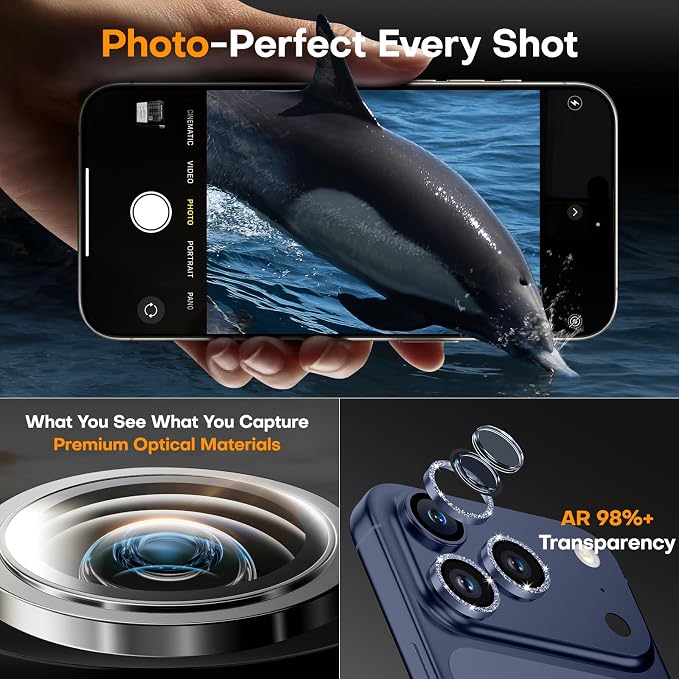 for iPhone 17 Pro/iPhone 17 Pro Max Camera Lens Protector, Tempered Glass - Image 4