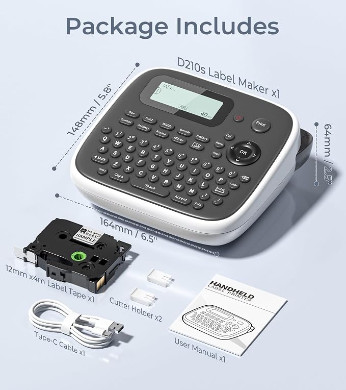 Label Maker Machine with Tape, Label Maker Waterproof Labels 12mm, D210s - Image 9