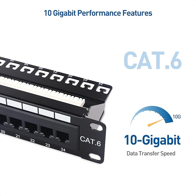 Cable Matters 24 Port Patch Panel Rackmount or Wall Mount 19-Inch - Image 3