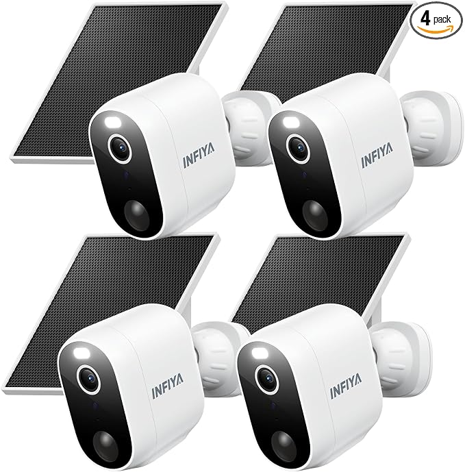 INFIYA Security Cameras Wireless Outdoor-Solar&Battery Powered 2K 2.4G Cameras by INFIYA