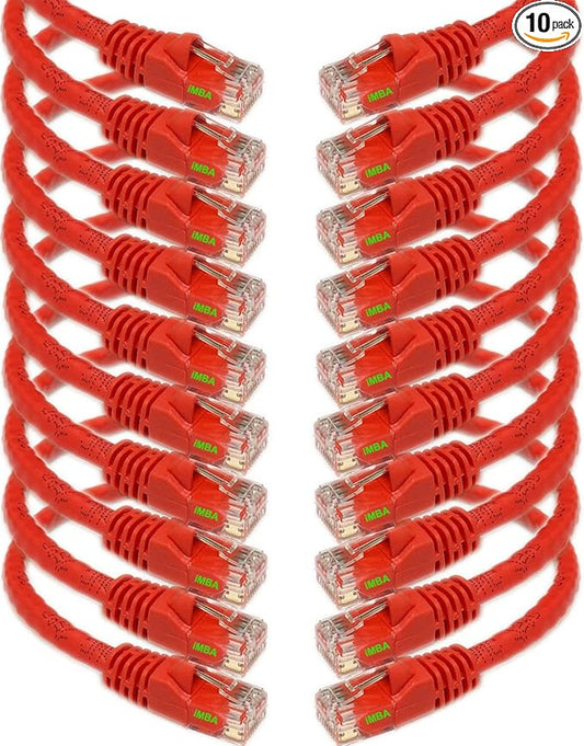iMBAPrice - 15ft Cat5e Network Ethernet Patch Cable - Red by iMBAPrice