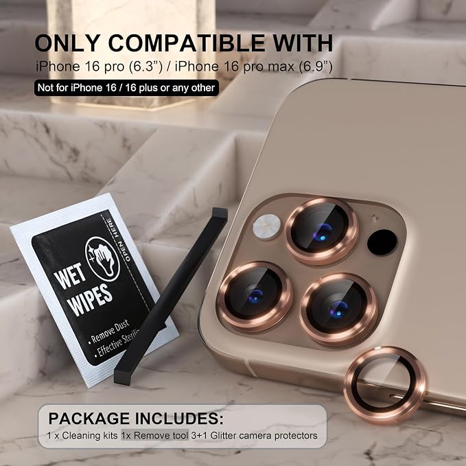 Choiche Compatible for iPhone 16 Pro/iPhone 16 Pro Max Camera Lens Protector - Image 2