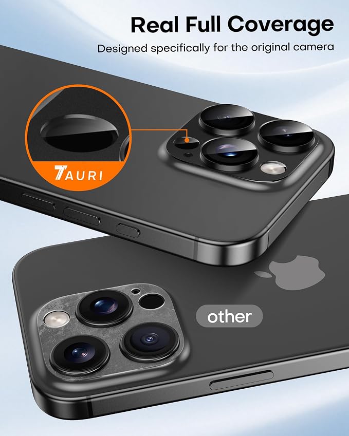 TAURI 2 Pack for iPhone 16 Pro Max/16 Pro Camera Lens Protector, Full Coverage - Image 6
