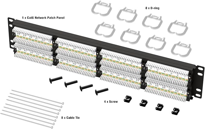 Iwillink 10Gbps Cat6A Patch Panel 48 Port, Network Patch Panel UTP 19-Inch - Image 6