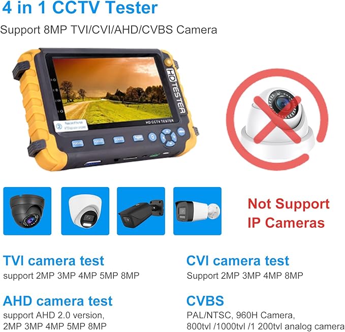 Anpviz 5 Inch 4 in 1 CCTV Monitor Tester, AHD/TVI/CVI/CVBS Coaxial Analog Video - Image 3