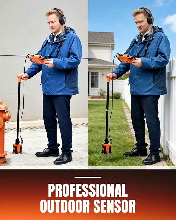 Indoor/Outdoor Underground Water Leak Detector, 5m Depth Plumber Leak Detector - Image 2