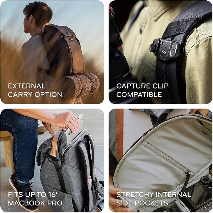 Peak Design Everyday Backpack 30L, MagLatch Top, Dual Side Access, FlexFold - Image 4