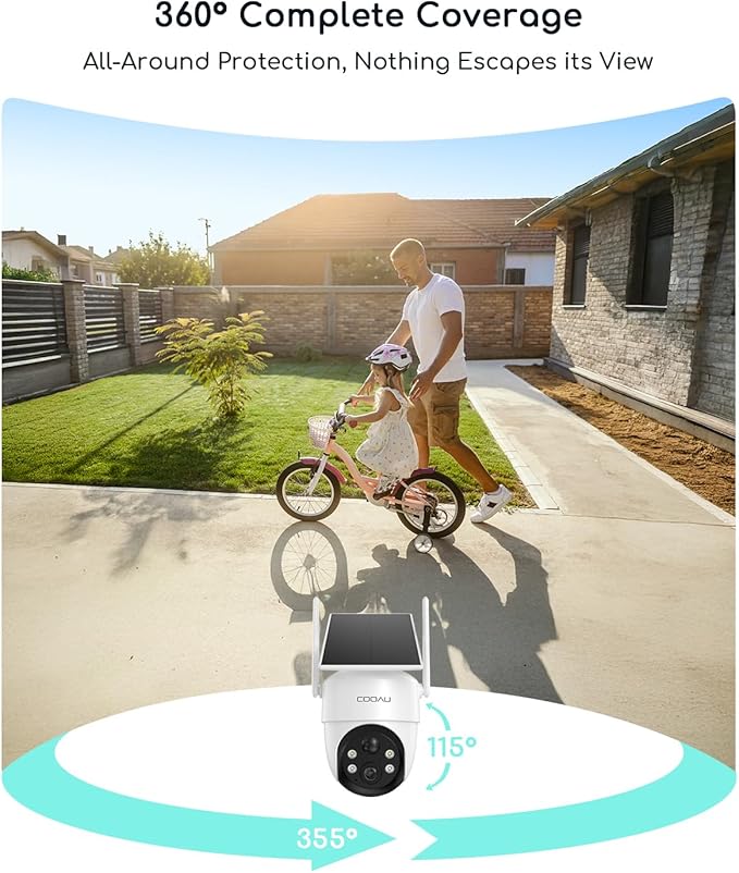 COOAU Solar Security Cameras Wireless Outdoor – Low-Light Rechargeable​​ - Image 4