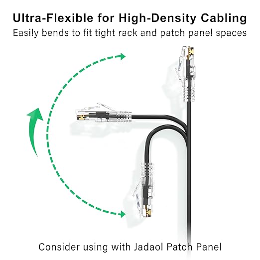 Jadaol UL Listed Patch Cables Cat 6a / Cat 6 3 ft 24-Pack, 10Gbps 550MHz Slim - Image 2
