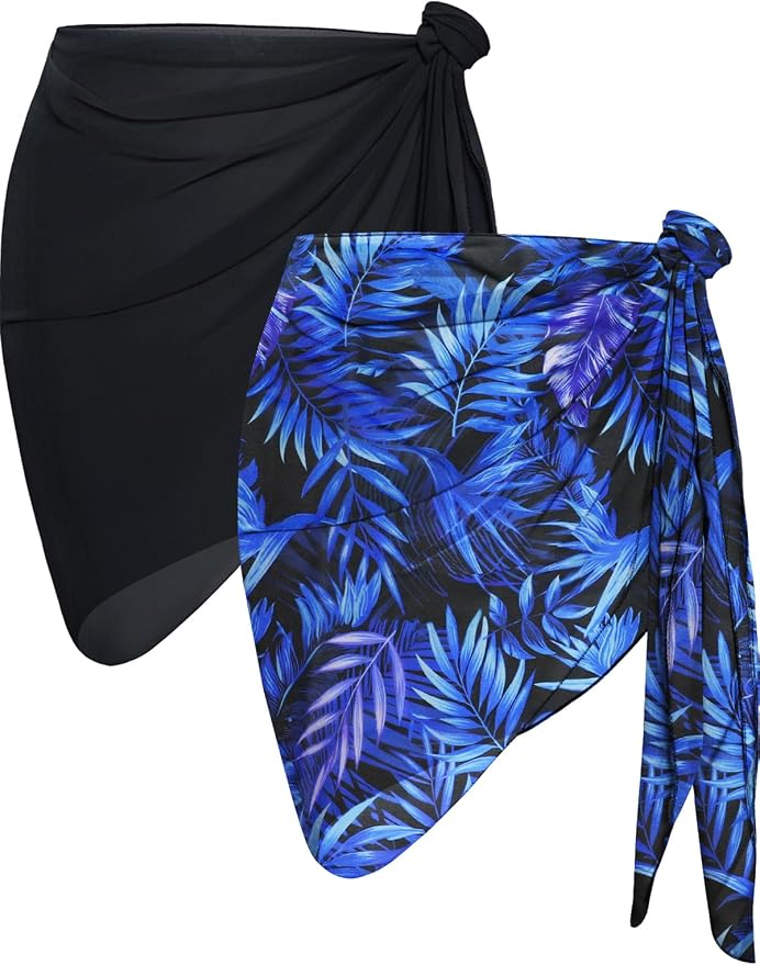CHICGAL 2 Pieces Women Beach Sarong Bathing Suit Wrap Skirt Sheer Bikini by CHICGAL