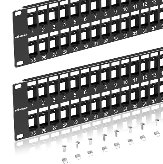 Sokqovt 48 Port Blank Keystone Patch Panel by Unknown