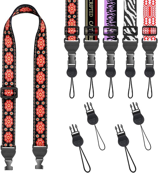 FIEIL Red Floral Shoulder Strap, Adjustable Camera Strap by FIEIL