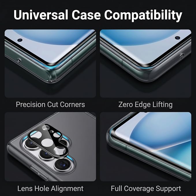 2 Pack Galaxy S22 Ultra Screen Protector, HD Clear Tempered Glass, 2 Pack - Image 7