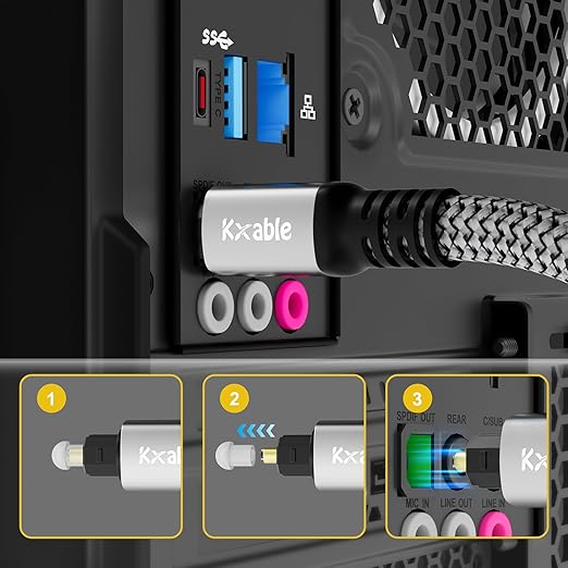 Optical Audio Cable 50 FT, Digital Audio Cable, Toslink Fiber Optic Cord - Image 3
