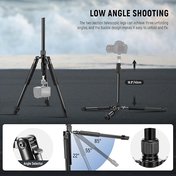 NEEWER Photography Light Stand, 1.5-6.4ft/47-195cm Aluminum Reversible Studio - Image 6