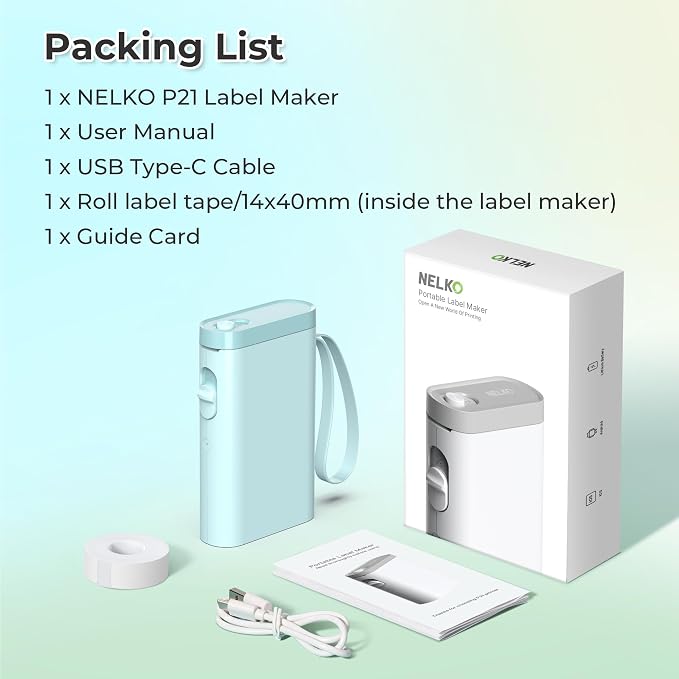 Nelko Label Maker Machine with Tape, P21 Bluetooth Label Printer, Wireless Mini - Image 8