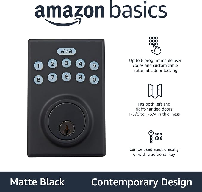 Amazon Basics Electronic Keypad Deadbolt Door Lock - Image 2