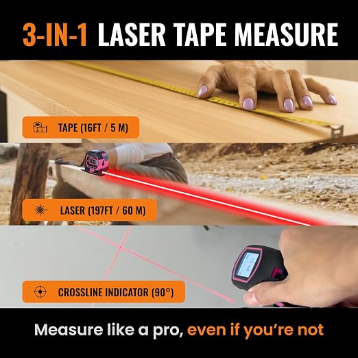 The Almighty Ruler Laser Tape Measure | Laser Distance Measurer, Heavy-Duty Tool - Image 2