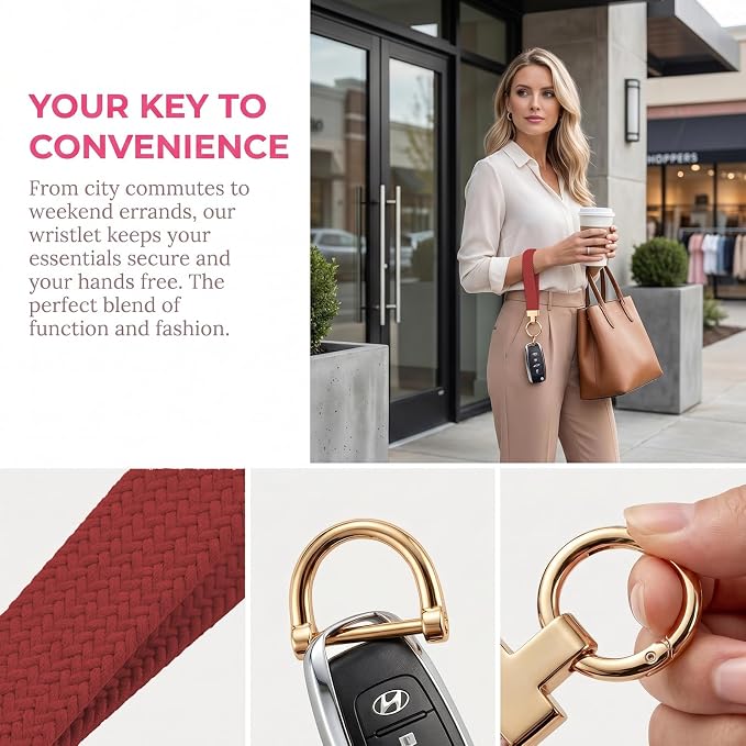 Weixiltc Keychain Wristlet for Women, Elastic Woven Lanyard - Image 2