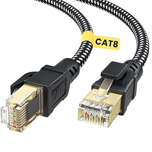 BUSOHE Cat 8 Ethernet Cable 1 FT, High Speed 40Gbps 2000Mhz Braided Network by BUSOHE