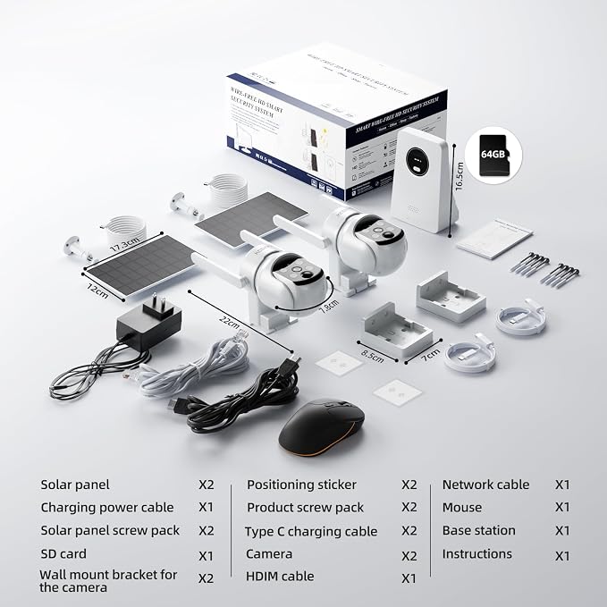 Solar Powered Security Cameras Wireless Outdoor, 4MP Cameras, 2 Cam kit - Image 9