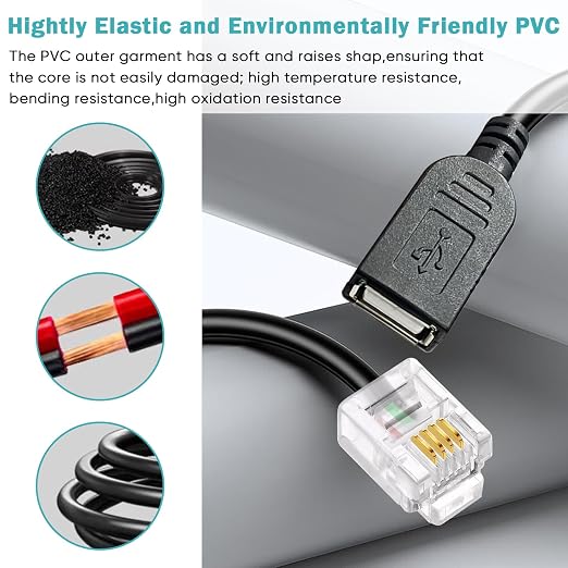 Rj116p4c to USB Bus, Used for Telephone Communication, Modem Adapter, Fax - Image 4