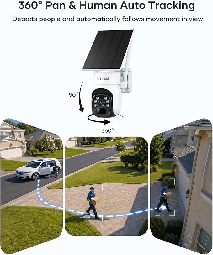 firstrend Solar Security Cameras Wireless Outdoor, 2K Color Night Vision - Image 5