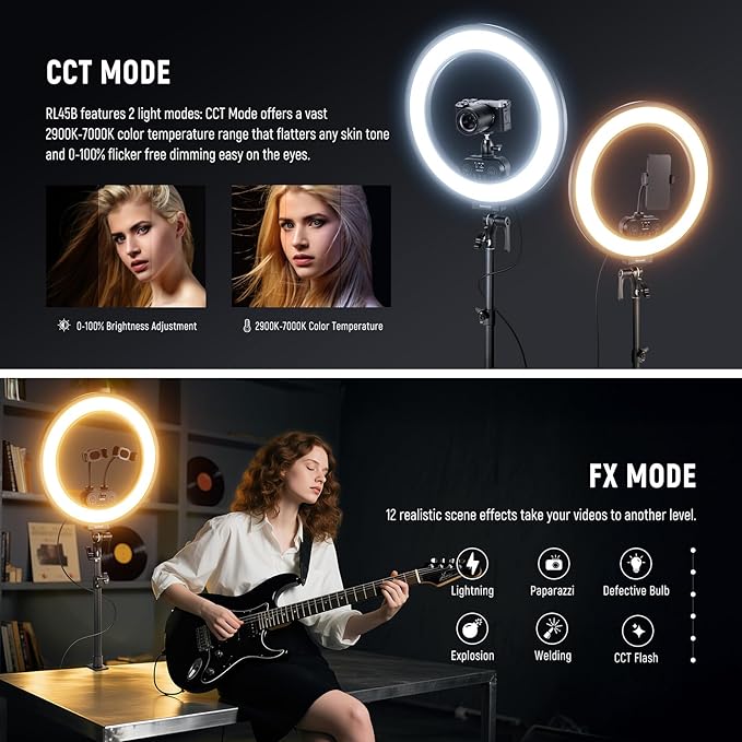 NEEWER RL45B 18" Edge Lit Desk Ring Light - Image 4