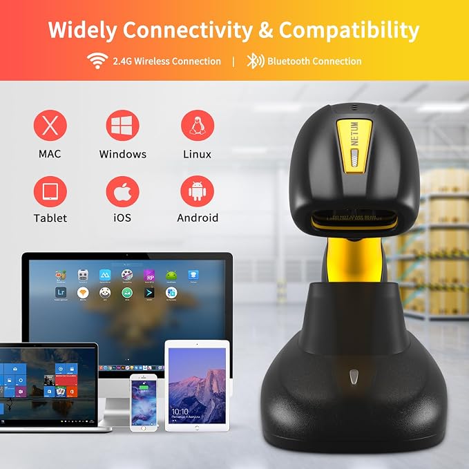 NETUM Upgraded QR Industrial Bluetooth Barcode Scanner - Image 2