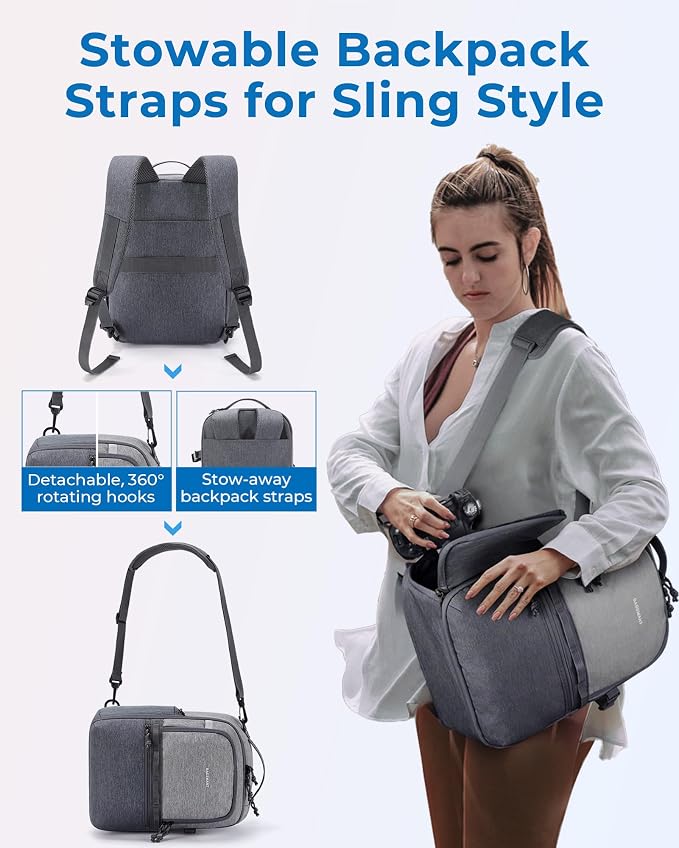 BAGSMART Camera Backpack, DSLR SLR Small Camera Bags - Image 2