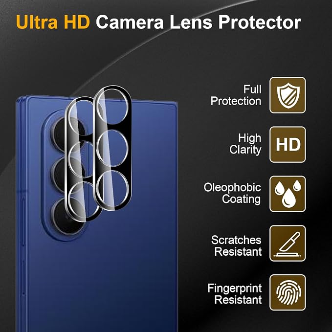 3 Pack Camera Lens Protector for Samsung Galaxy Z Fold 7, Tempered Glass - Image 5