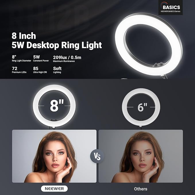 NEEWER Entry Level Version N41 8" LED Ring Light - Image 2
