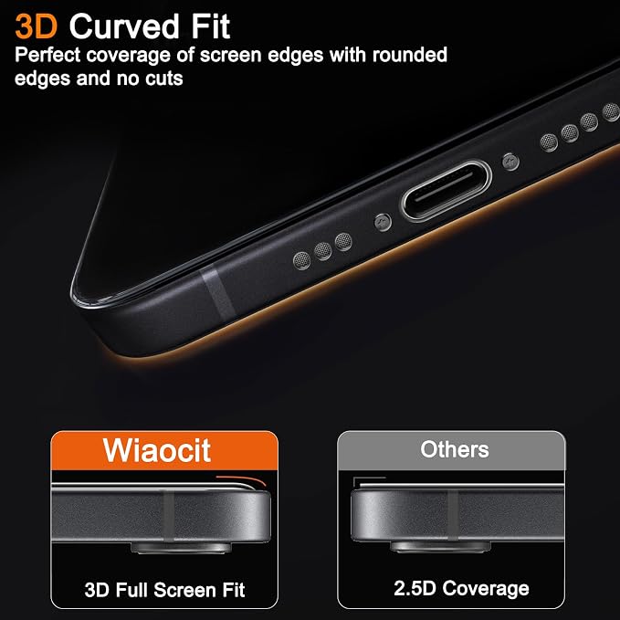 Wiaocit 3 Pack Tempered Glass Screen Protector - Image 5