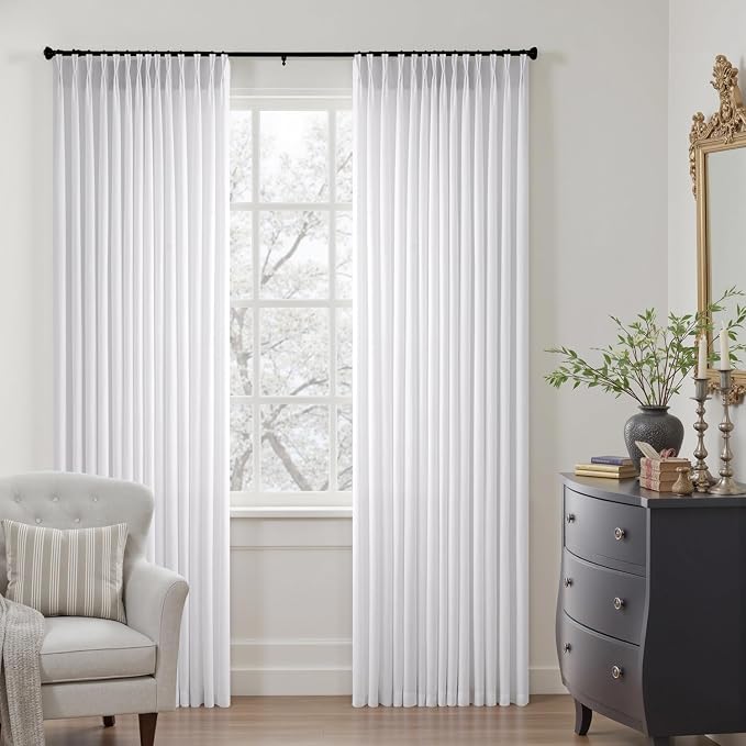 Memory Trained Pinch Pleated Curtains 108 Inches Long, Viral Linen Pinch Pleat - Image 3