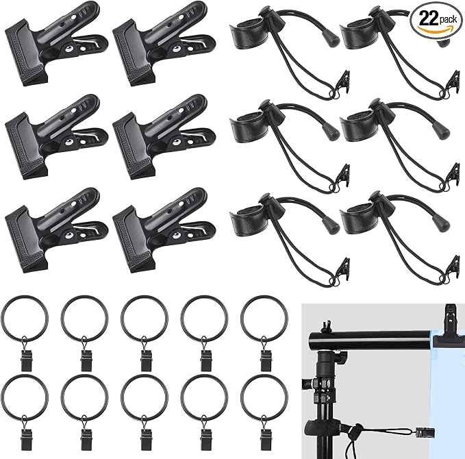22Pcs Backdrop Heavy Duty Spring Clamps Elastic Photo Clips Holder Clips by Rustark