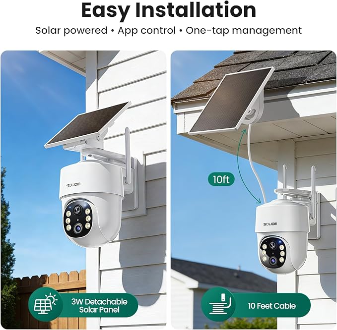 SOLIOM- 5MP Security Cameras Wireless Outdoor, No Subscription & Solar Powered - Image 5
