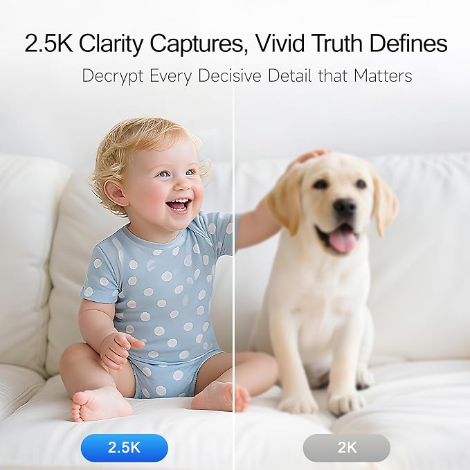 2.5K Indoor Camera 2pack, Free AI Person/Pet/Cry Detection, 4MP - Image 4