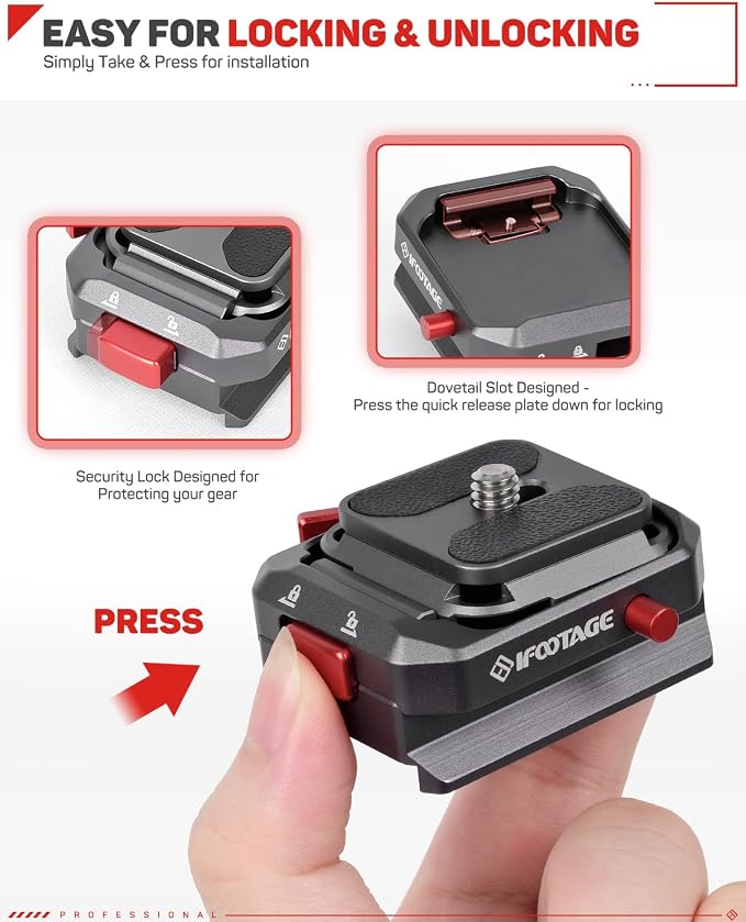 IFOOTAGE Q38-RSMINI Quick Plate, Tripod Quick Release System, Camera Screw - Image 2