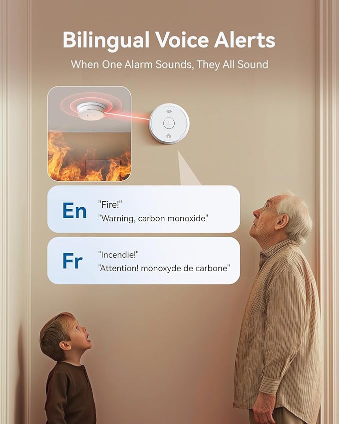 SITERWELL Hardwired Smoke Detector Carbon Monoxide Detector 10 Year Battery - Image 6