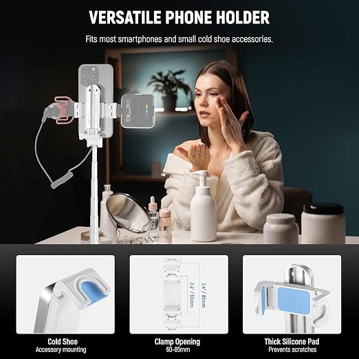 NEEWER Selfie Stick with Detachable Bluetooth Remote Shutter, Lightweight - Image 5