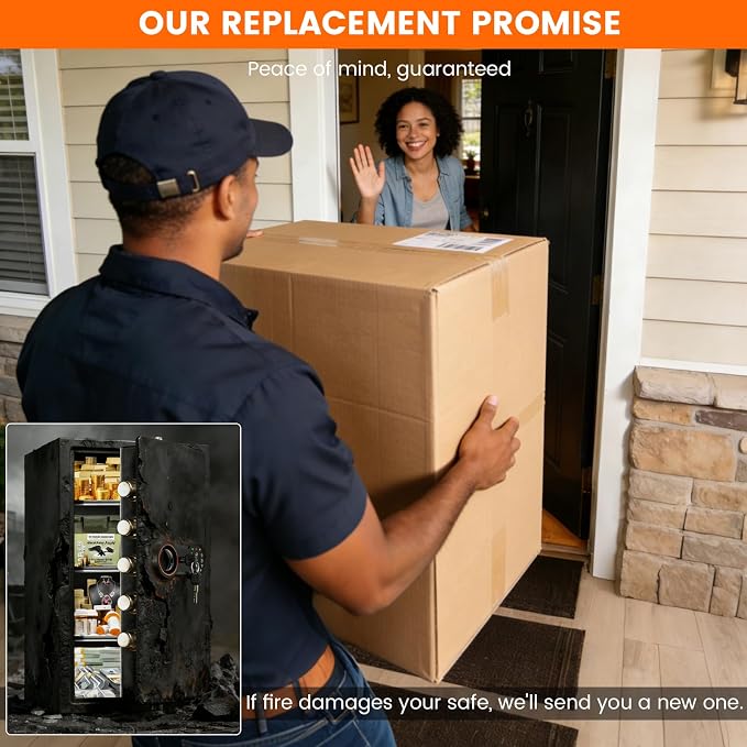 35-Min 1700°F Fireproof Safe for Home Documents, 27.6" Tall Large Safe Box for - Image 9