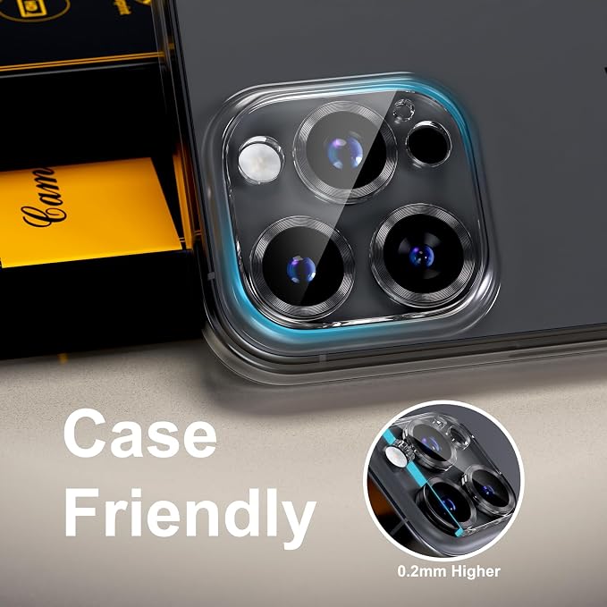 for 6 Pack iPhone 15 Pro/iPhone 15 Pro Max Camera Lens Protector 9H Tempered - Image 6