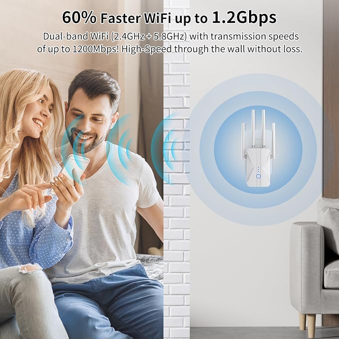 WiFi Extender Signal Booster, 2026 WiFi Extender AC1200Mbps Dual Band, WiFi - Image 3