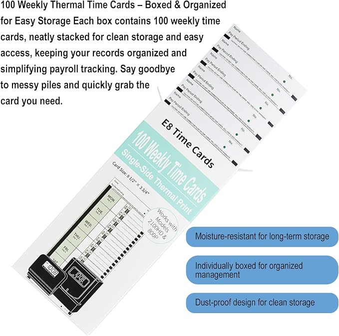 600 E8 Weekly Thermal Time Cards - Image 4