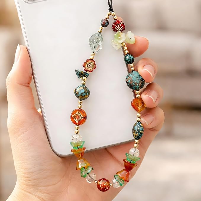 Cute Beaded Camera Wrist Strap for Phone, Digital Camera Charm Lanyard - Image 2
