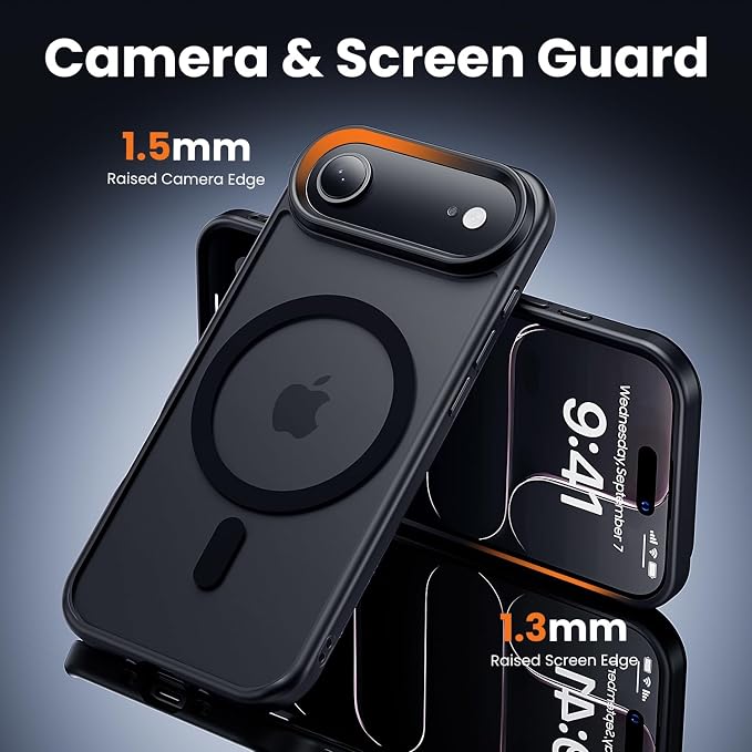 toushion 3 in 1 for iPhone Air Case Matte Black, Fits MagSafe, Screen - Image 5